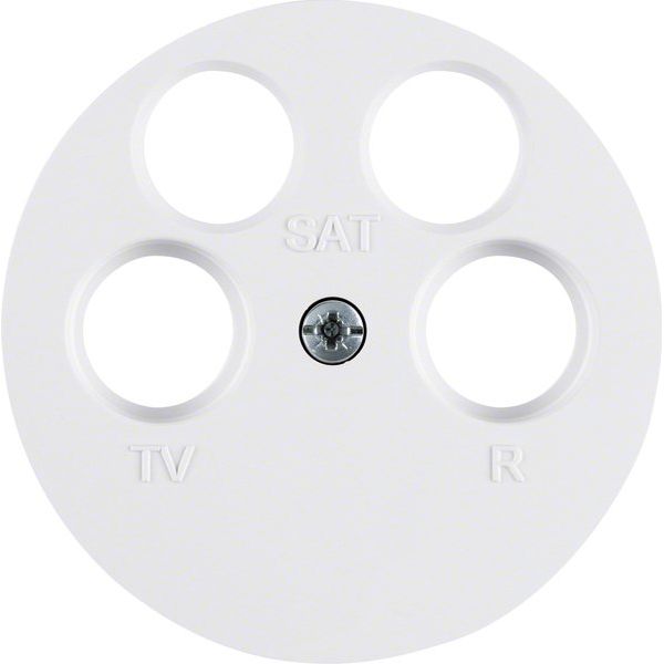 Berker - Einsatz/Abdeckung für Kommunikationstechnik Zentralstück pows/gl 14842089 4Loch f.Antennendose