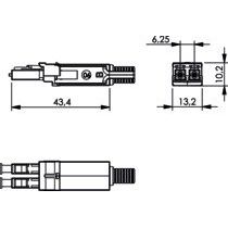 Telegärtner - LWL-Steckverbinder STX LC-D Steckereinsatz 100021187 MM