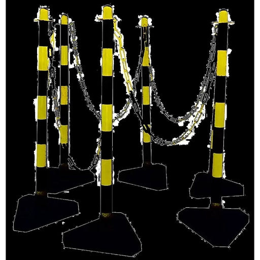 DEHN - Verkehrslenkung/Absperrmaterial Kettenständer-Set KTST SET 6ZFS#700111 Pfosten: ge/sw