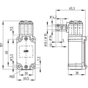 Schmersal - Scharnierschalter Sicherheitsschalter TV10S 335-02Z-M20 2Ö,Schleischaltung