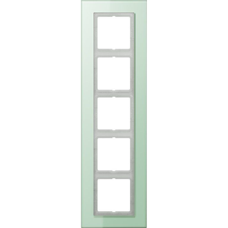 Jung - Abdeckrahmen Rahmen 5-fach mt ws LSP 985 GLAS waage/senkrecht