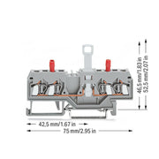 WAGO - Trenn- und Messtrenn-Reihenklemme 2-Leiter-Trenn-u.Messklem. 280-829 grau − 50 Stück