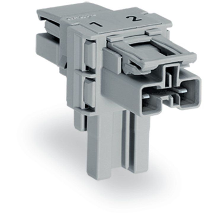 WAGO - Kompaktverteiler für steckbare Gebäudeinstallation T-Verteiler 2-polig 770-1601 Kod. B,grau − 50 Stück