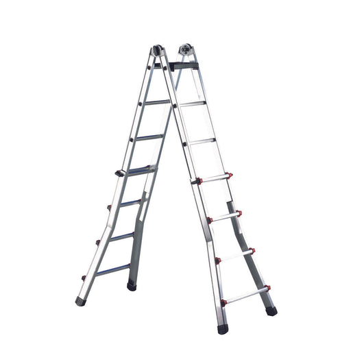 Cimco Werkzeuge - Sprossenleiter Aluminium-Teleskop-Leiter 146712 mit 2x12 Stufen
