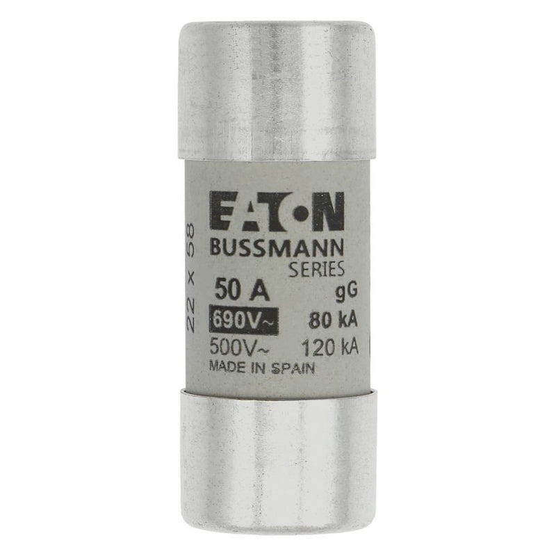 Eaton - Zylindrische Sicherung Sicherungseinsatz Nieders. CYLINDRICA#C22G50 50A AC 690V 80kA − 10 Stück