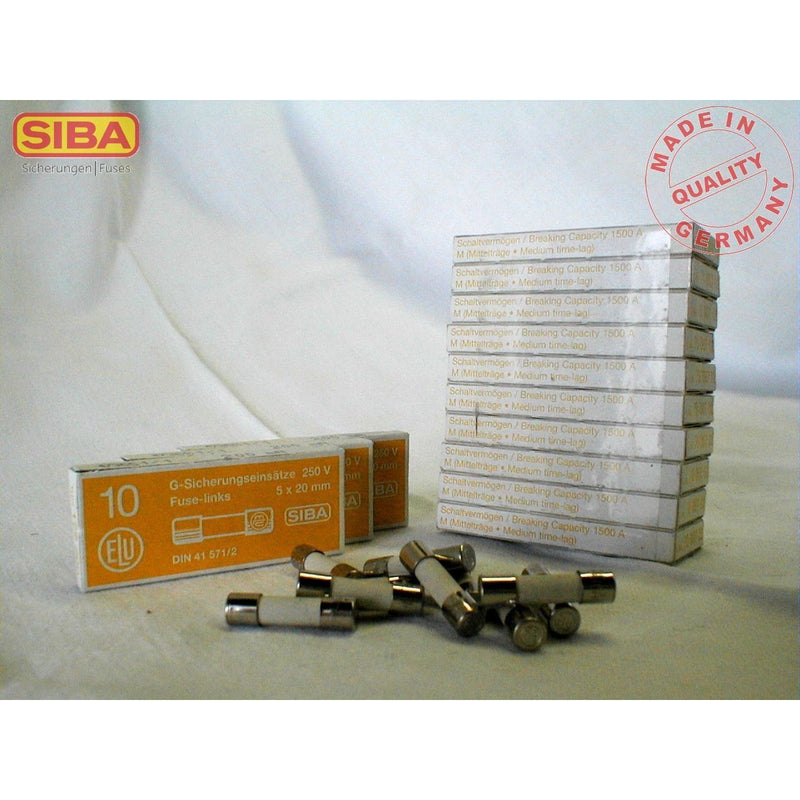 Siba - Zylindrische Sicherung G-Sicherung M 2A 172200 5x20 − 100 Stück