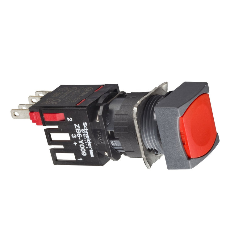 Schneider Electric - Drucktaster, Komplettgerät Drucktaster, rot XB6CA45B o. Rastung, 1S+1Ö