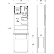 uesa - Zähler-Komplettschrank Zähleranschlusssäule ZAS-S-1-S E.DIS AG 1850x590x320mm