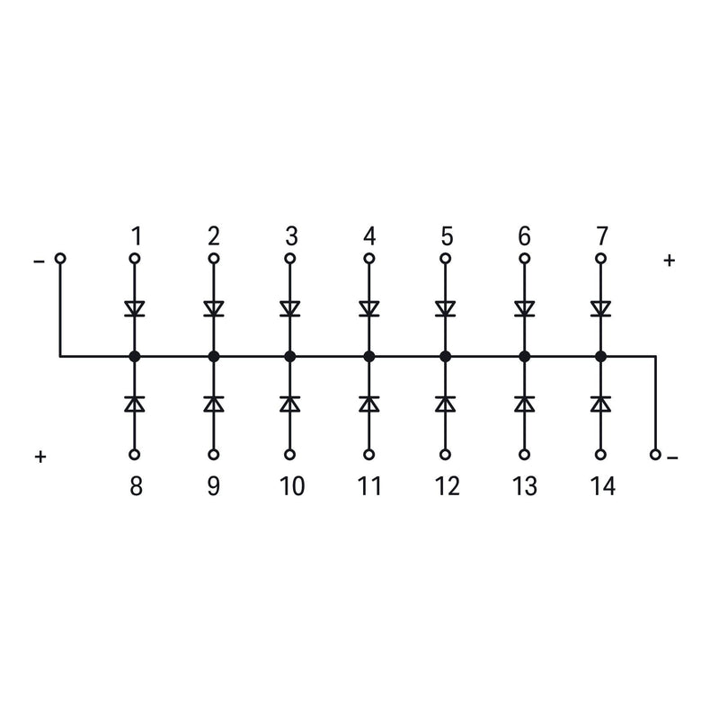WAGO - Bauelement-Reihenklemme Dopeltes Diodengatter 289-111 14Dioden o.Montagepl