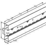 Niedax - Geräteeinbaukanal Gerätekanal-Unterteil GKU 213A78T100 L − 4 Meter