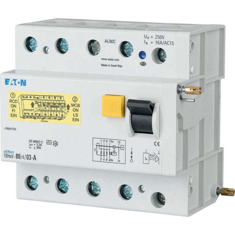 Eaton - Fehlerstromschutzblock FI-Auslöseblock für AZ FBHMV-80/4/05-A 80A 500mA 4polig
