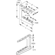 Niedax - Ausleger für Kabeltragsystem Zentralabhängung C-Profil ZC 200 S 236x210mm Stahl vz