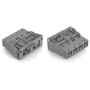 WAGO - Geräteanschluss für steckbare Gebäudeinstallation Snap-In-Stecker 770-754/062-000 4-polig,Kod. B,grau − 100 Stück