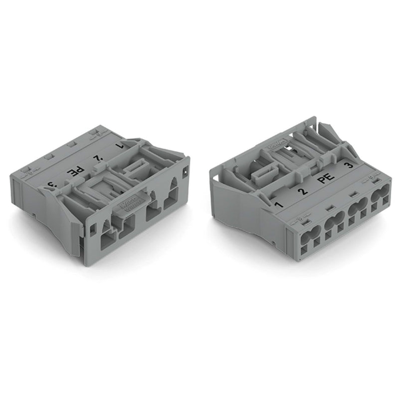 WAGO - Geräteanschluss für steckbare Gebäudeinstallation Snap-In-Stecker 770-754/062-000 4-polig,Kod. B,grau − 100 Stück