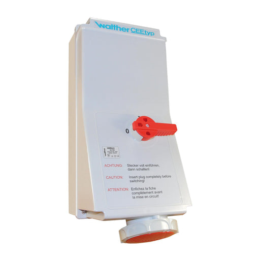 Walther Werke - CEE-Steckdose abschaltbar, abgesichert (IEC 60309) Wandsteckdose 16A AJ119 5P 400V 6h IP67