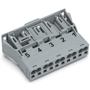 WAGO - Geräteanschluss für steckbare Gebäudeinstallation Snap-In-Stecker 770-755 5-polig,Kod. B,grau − 50 Stück