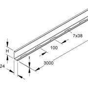 Niedax - Trennwand für Kabeltragsystem Trennsteg RW 50 E3 − 3 Meter