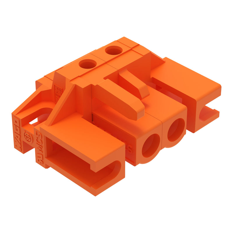 WAGO - Leiterplattensteckverbinder THT-Federleiste abgewink. 232-262/047-000 Maß 5,08mm,orange − 100 Stück