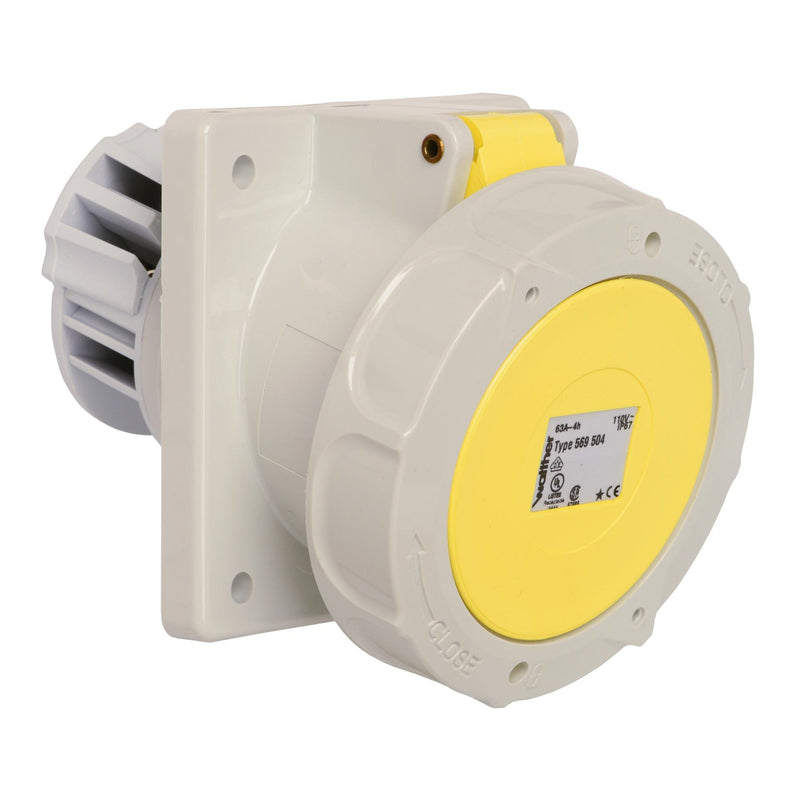 Walther Werke - CEE-Anbausteckdose (IEC 60309) Anbaudose schräg 63A 569504 5P 110V 4h IP67