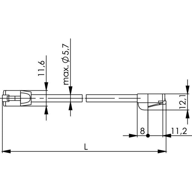 Telegärtner - Patchkabel Kupfer Patchkabel F/UTP Cat.5e 100008329 sw, 2 m, MP8, LSZH