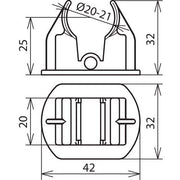 DEHN - Zubehör/Ersatzteile für Erdung und Blitzschutz Adapter RLA 20 FB K SW D20mm f. HVI-Leitung