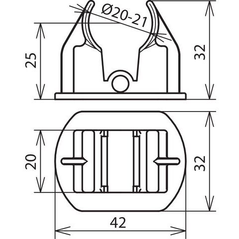 DEHN - Zubehör/Ersatzteile für Erdung und Blitzschutz Adapter RLA 20 FB K SW D20mm f. HVI-Leitung
