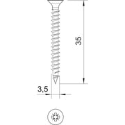 OBO Bettermann - Holz-/Spanplattenschraube Sprintschraube 4759 3.5x35 − 200 Stück