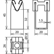 DEHN - Leitungshalter für Blitzschutz Leitungshalter LH DG 8 H32 B7.8 CU H=32mm