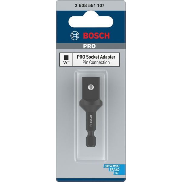Bosch - Verlängerung für Steckschlüssel-Einsätze, Steckschlüssel, Knarren PRO Socket Adapter mit 2608551107 Stiftverbindung 1/2