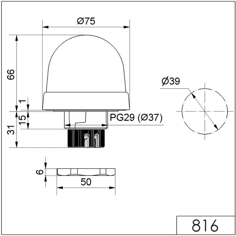 Werma - Rundumkennleuchte LED-Rundumleuchte 81633055 24V AC/DC ge