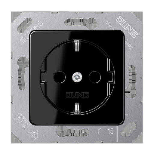Jung - Steckdose SCHUKO-Steckdose 16A 250V CD 5120 BF SW 50x50mm Klappdeckel