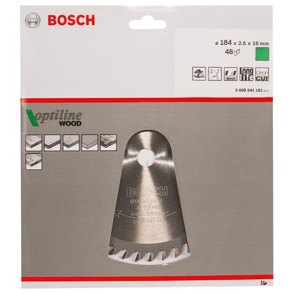 Bosch - Kreissägeblatt PRO Wood Kreissägeblatt, 2608641181 184 x 2,6 x 16 mm