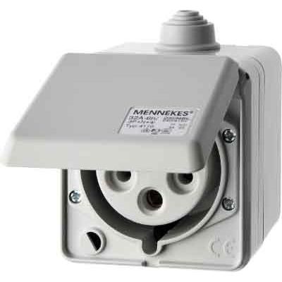 Berker - CEE-Steckdose (IEC 60309) CEE-Steckdose 5-polig Ap 558201 32A m.Klappdeckel