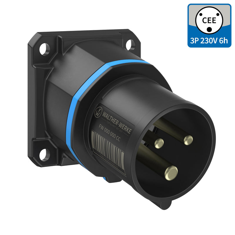 Walther Werke - CEE-Gerätestecker (IEC 60309) CEE NEO Anbaugerätestecker FW712306SK schräg 16A 3P 6h