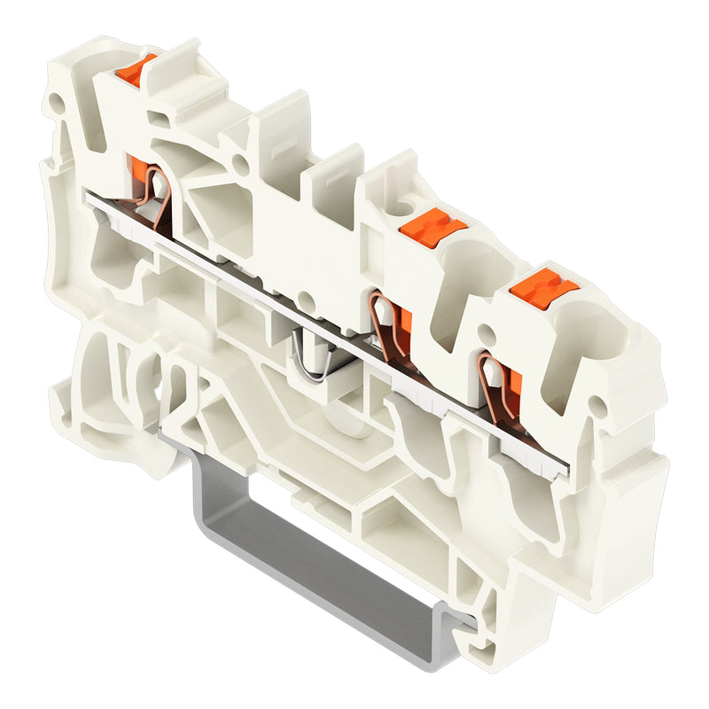 WAGO - Durchgangs-Reihenklemme 3L-Durchgangsklemme 2202-1309 2,5 qmm, lichtgr − 100 Stück