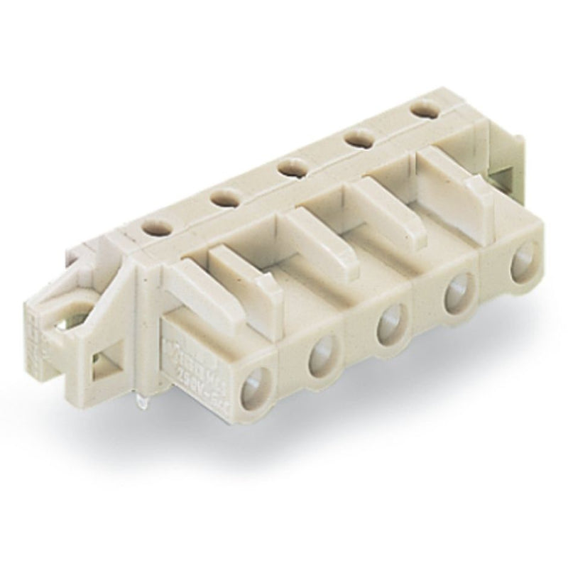 WAGO - Leiterplattensteckverbinder THT-Federleiste abgewink. 722-835/031-000 7,5mm,lichtgrau − 50 Stück