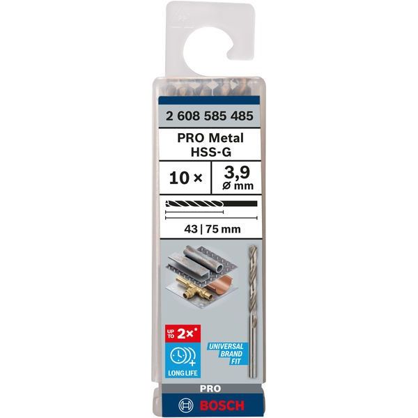 Bosch - Bohrer PRO Metal HSS-G 2608585485 Spiralbohrer 3,9 x