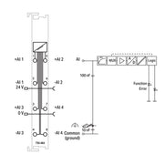 WAGO - Feldbus, Dez. Peripherie - Analoges Ein-/Ausgangs-Modul Temperaturmodul 750-464 2/4Ai Rtd