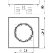 OBO Bettermann - Nivellierbare Kassette für Kanaleinbau, Doppel- und Hohlboden Kassette quadratisch RKFN2UZD3 9VS20 243x243mm