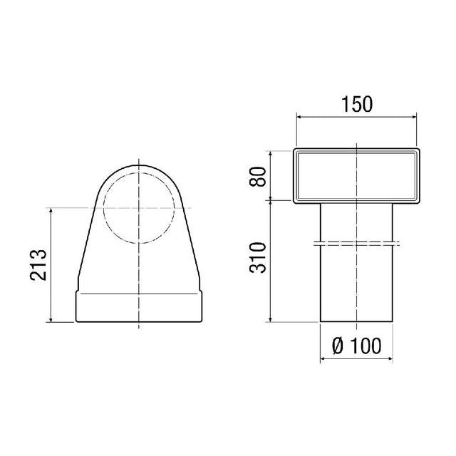 Maico - Zubehör/Ersatzteile für Ventilatoren Winkel MF-WL100 80/150  − 1 Stück
