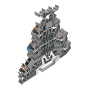 WAGO - Schutzleiter-Reihenklemme Dreistockklemme 2202-3248 2,5 qmm, grau − 50 Stück