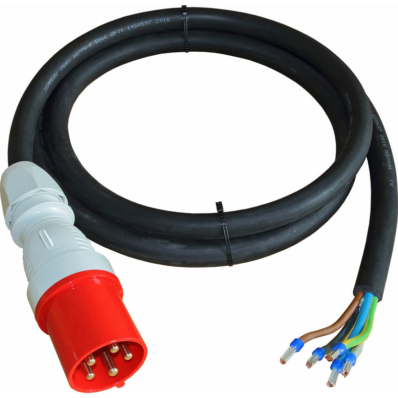 Walther Werke - Netzanschlussleitung CEE-Anschlussleitung 1,5m 39600516015005 Stecker 63A5P400V6h