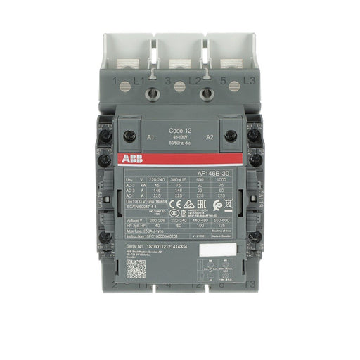 ABB Stotz S&J - Leistungsschütz zum Schalten von Wechselstrom Schütz AF146B-30-22-12 48-130V50/60Hz3polig