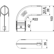 OBO Bettermann - Bogen für Installationsrohre Quick-Pipe-Bogen 3000 BMS M32 RW 90 Grad − 5 Stück