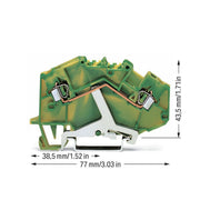 WAGO - Schutzleiter-Reihenklemme Schutzleiterklemme 780-607 0,08-2,5mmq gn/gelb