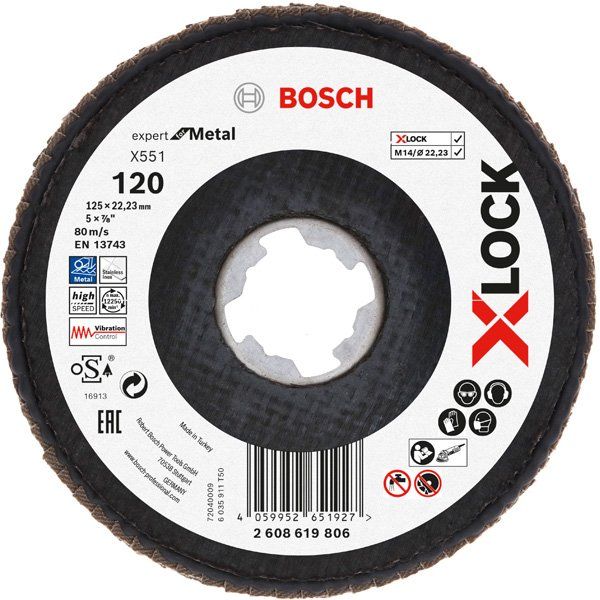Bosch - Trenn-/Schleifscheibe X-LOCK-Fächerschleifscheib 2608619806 (VE10) eX551 Expert for