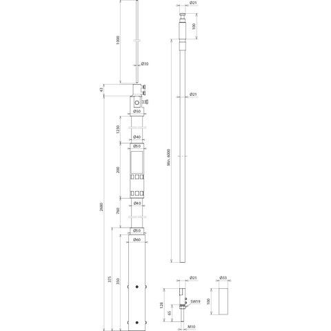 DEHN - Fangeinrichtung für Blitzschutz Stützrohr m. HVI lightplus HVI LI PL L6M#819688