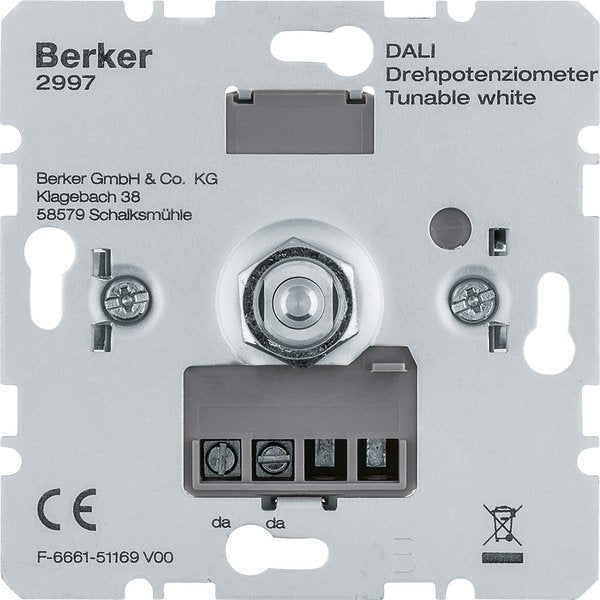 Berker - Steuergerät für Lichtregelsystem DALI Drehpotenziometer 2997 Tunable white