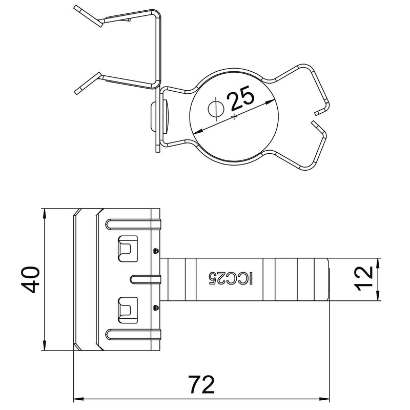 OBO Bettermann - Befestigungsklammer Trägerklammer SCHPC 15-20 D25 m.Rohraufna. 20-25mm − 50 Stück