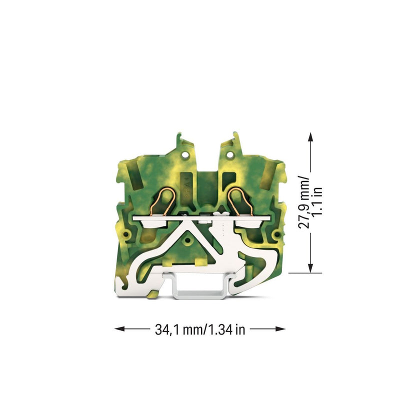 WAGO - Schutzleiter-Reihenklemme Mini-Schutzleiter 2050-1207 1 qmm, gn-ge − 100 Stück